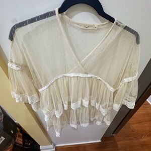 Hazel Cream Sheer Lace Blouse